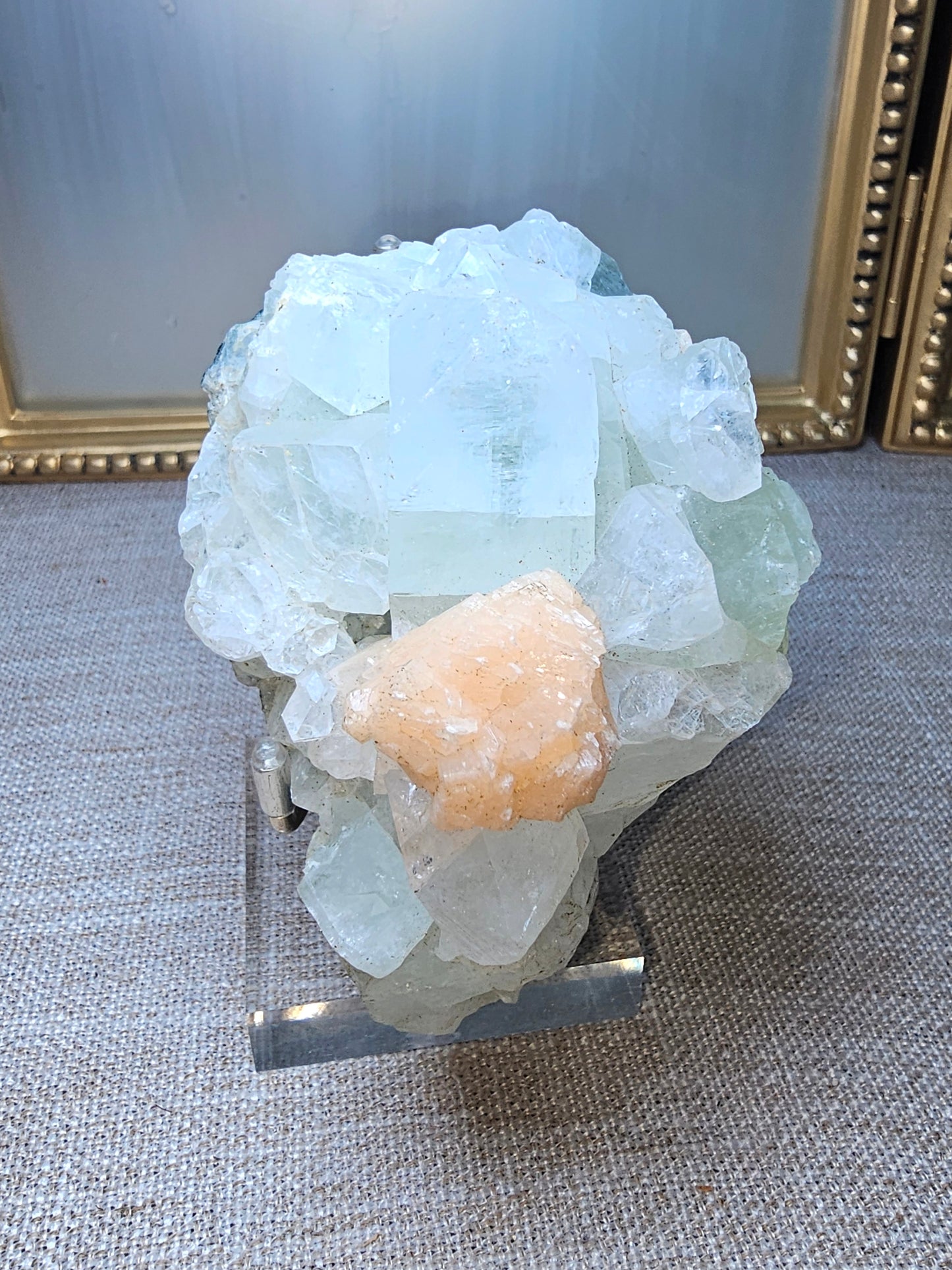 Green Apophylite With Stilbite