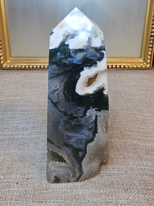 Moss Agate With Blue Chalcedony