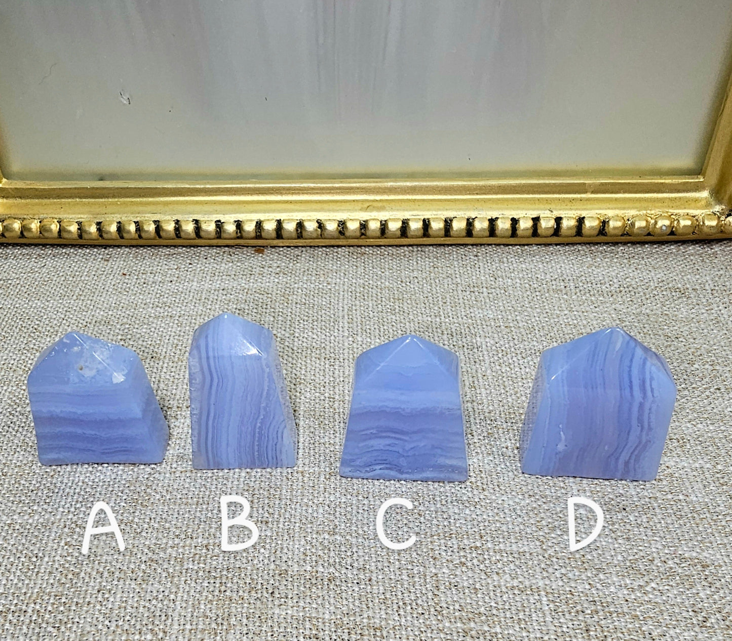 Mini blue lace agate towers