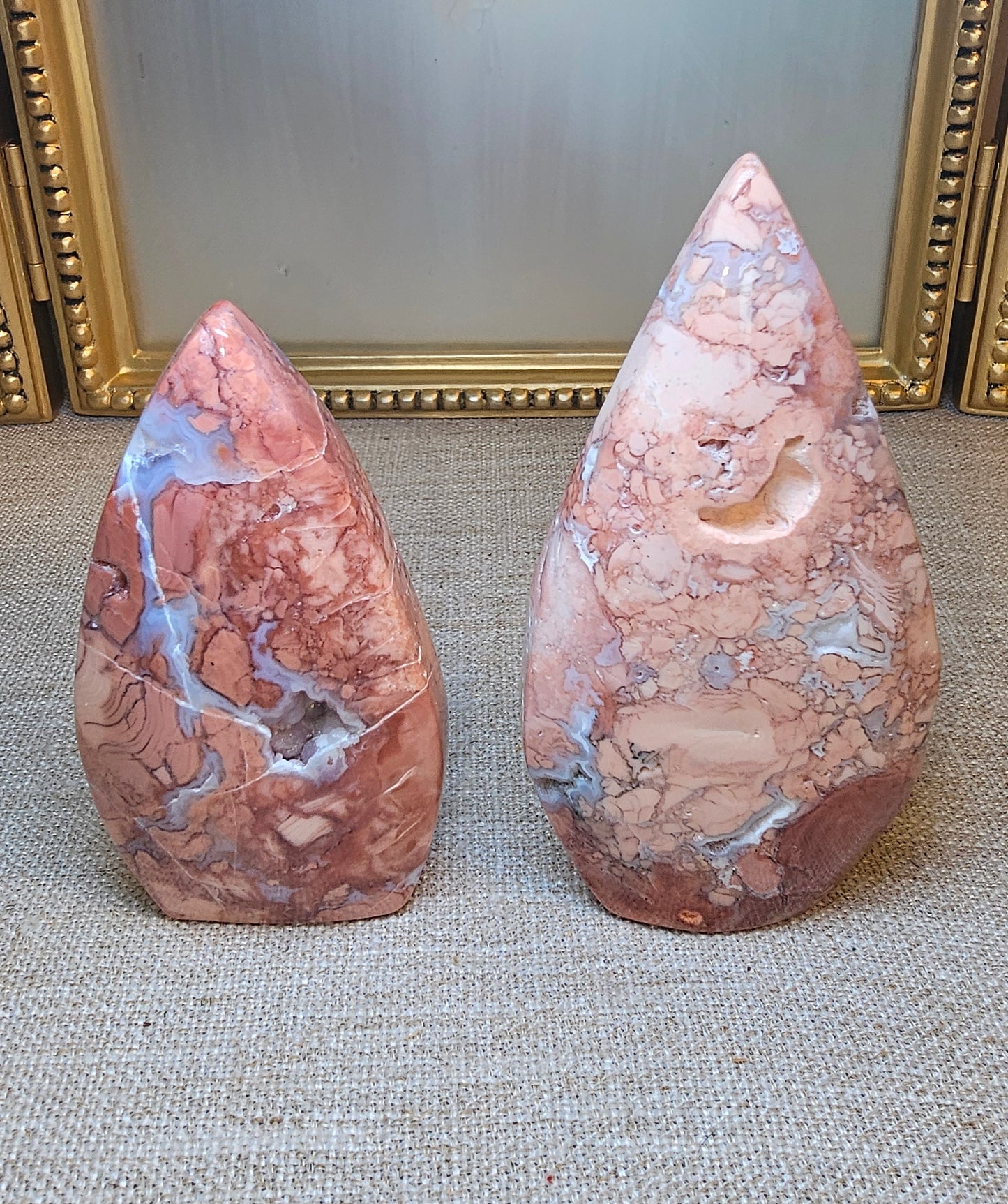 Pink agate flames