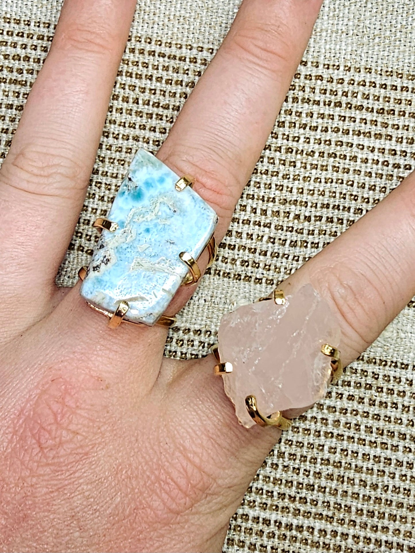 Chunky crystal rings